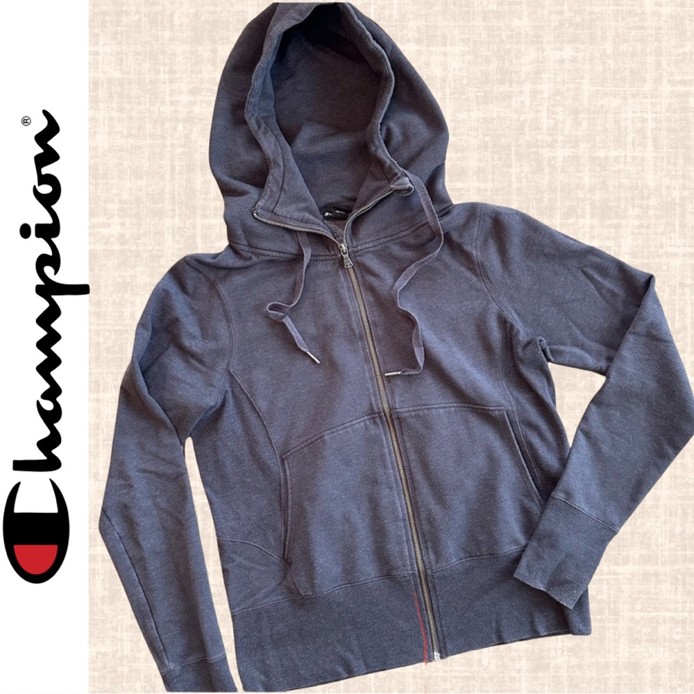 Champion Elite Men's Youth Dark Gray Zip-Front Hoodie w/Front Pocket / Size Lg